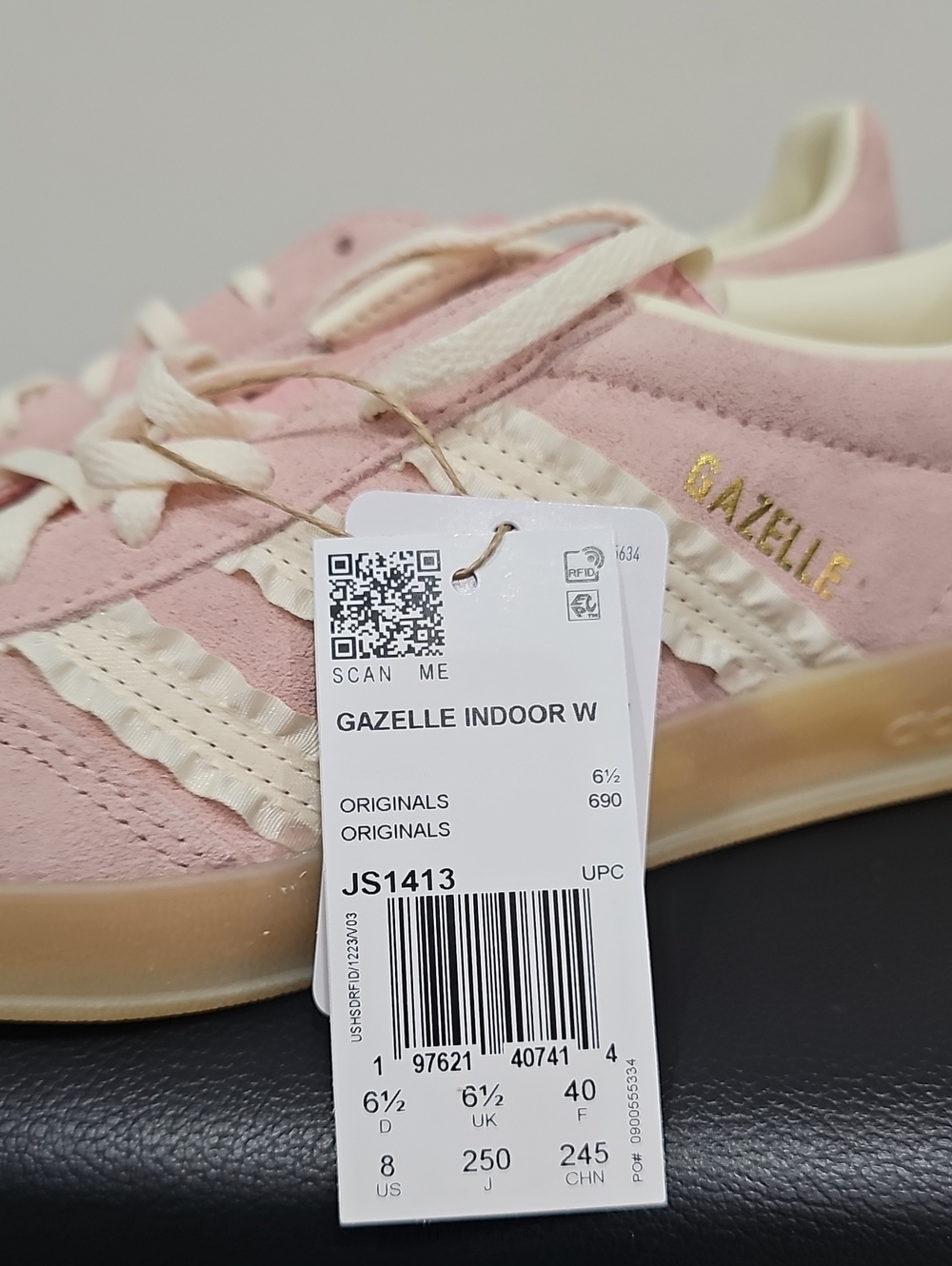 Brand New adidas Gazelle Pink Suede with Gum Sole Size Women's 8 Sku JS1413 - Picture 7 of 8
